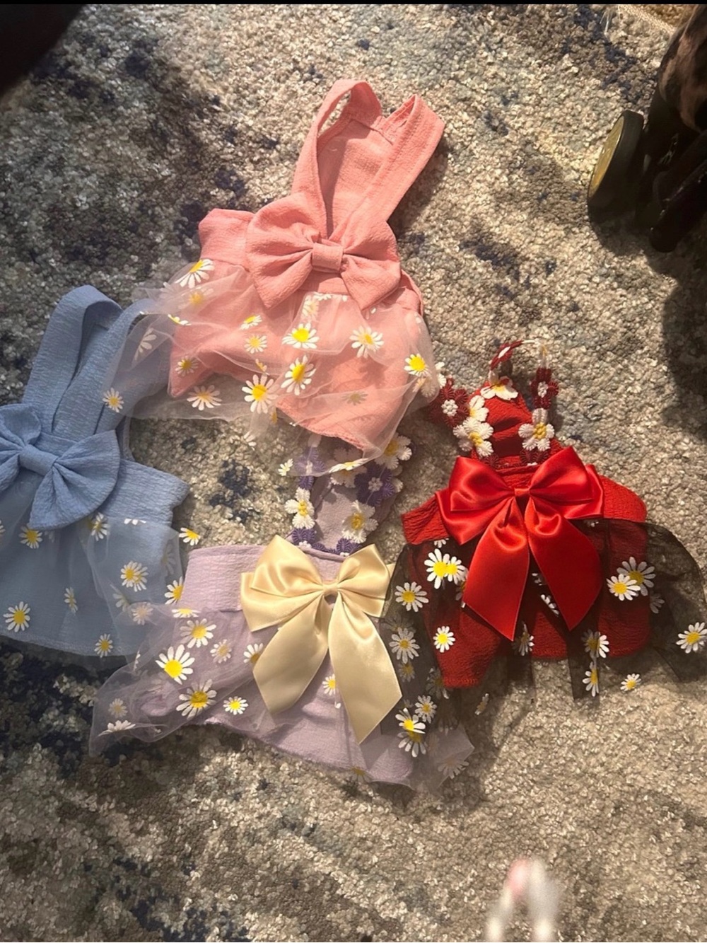 Four dog dresses,Pink, Blue, Purple, Red, pink